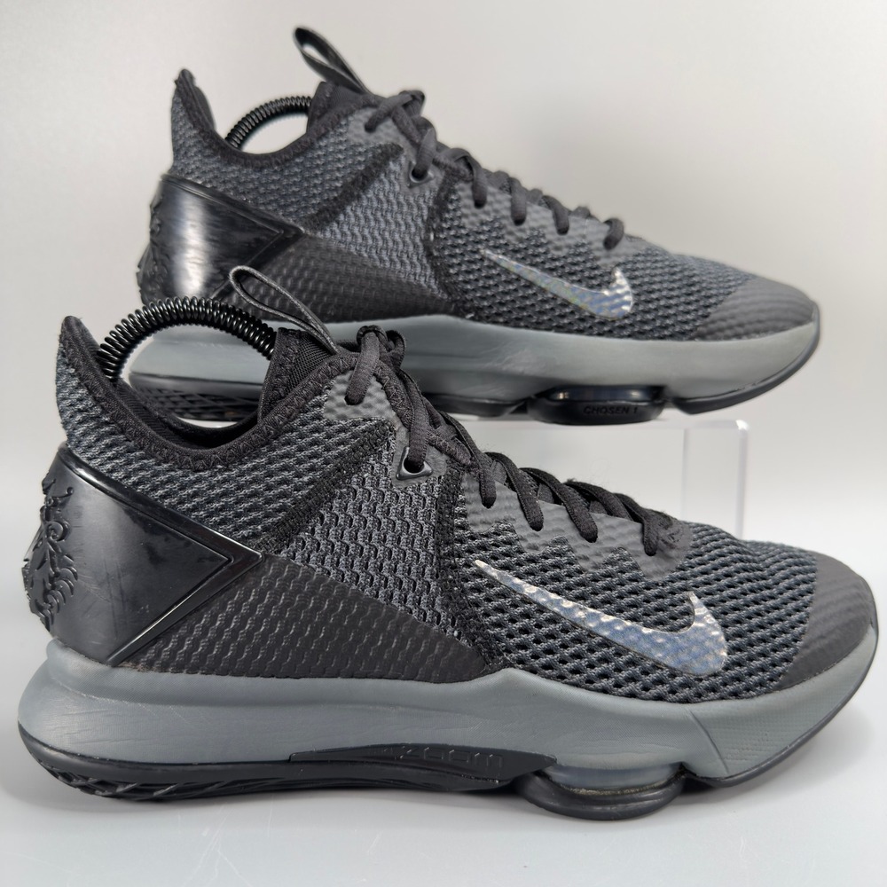 Nike LeBron Witness IV 4 Mens 7.5 7 1/2 Sneakers Black Iron‎ Gray Lace Mid Shoes